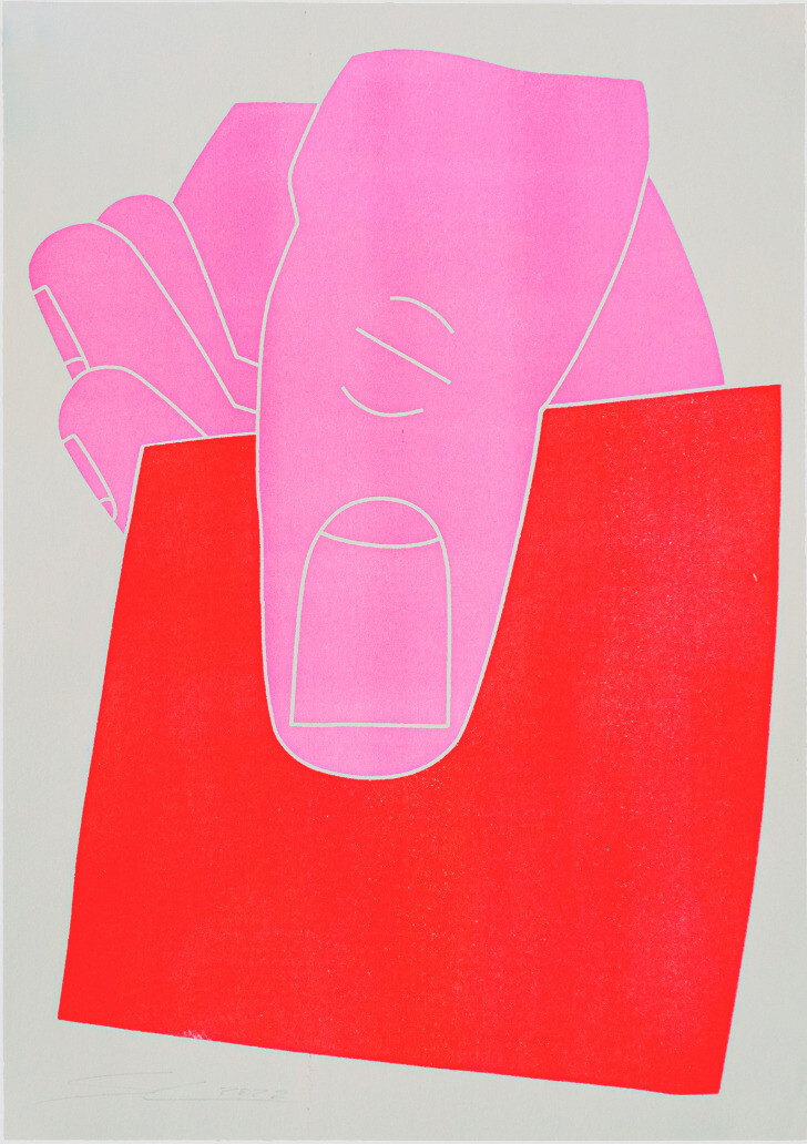 Post it (Risograph) - custom framed artwork