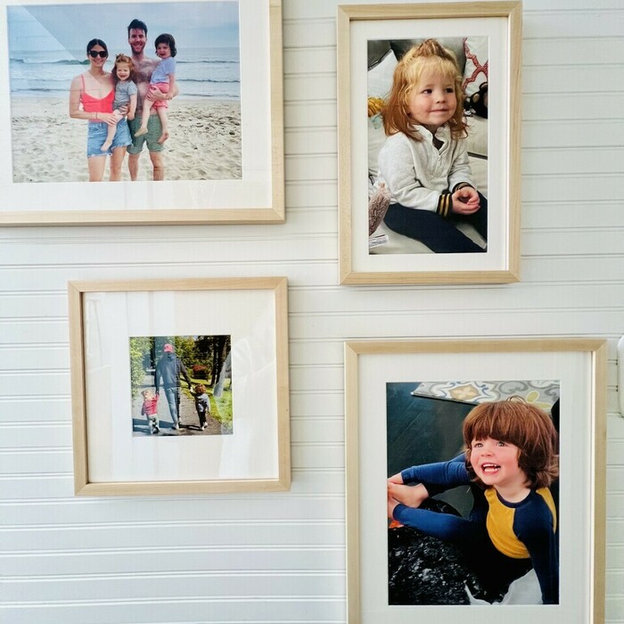 Verified review from Karen: "We could not be more happy with the finished product of our 4 framed photos, the careful packaging, the wonderful precise hanging instructions and the quality of the frames are all very good. We are very happy with this service and the finished gallery wall."