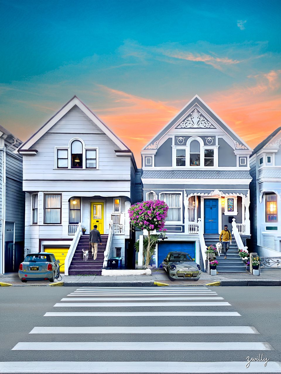 Ups and downs - custom framed artwork