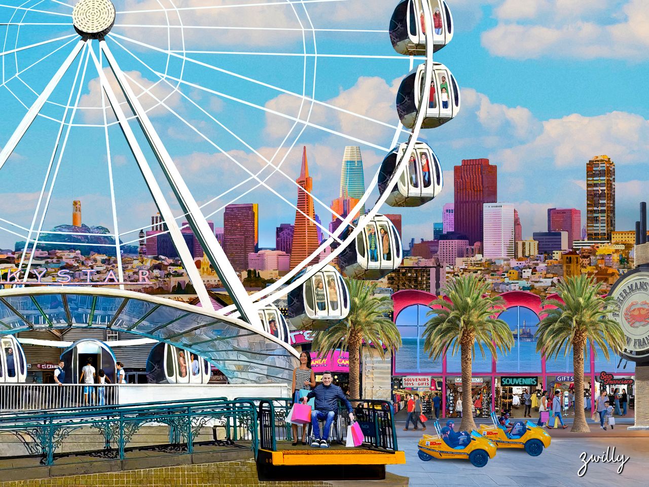 Fishermans Wharf - custom framed artwork