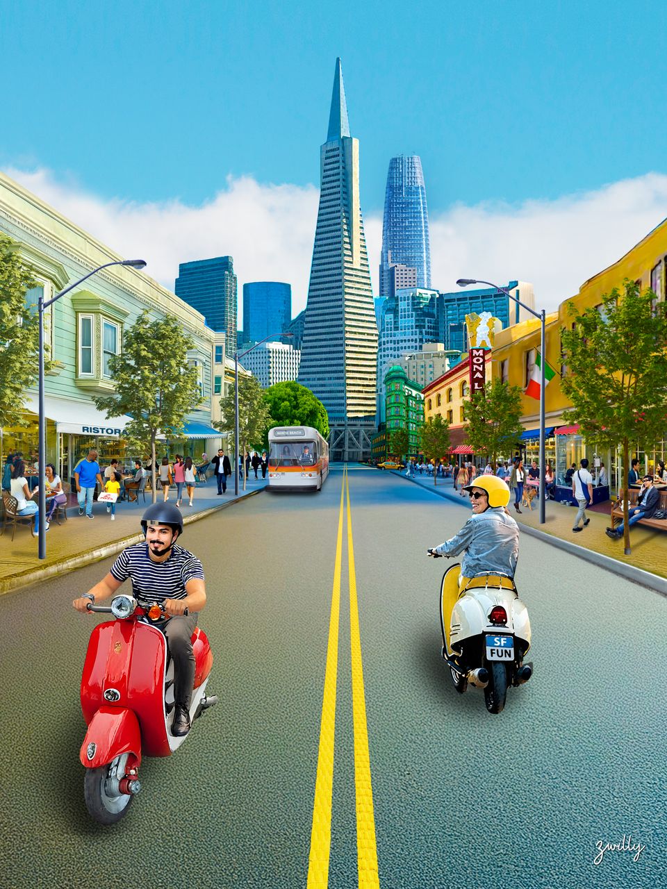 La Dolce Transamerica - custom framed artwork