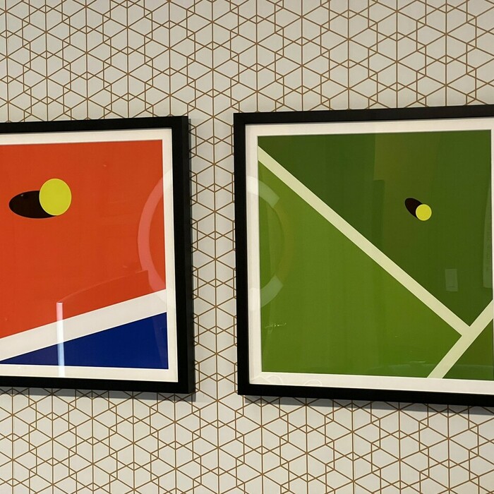 @jonaslamis: "Framed two pieces from @martingrasser’s LOVE collection. These pieces were created in collaboration with @atptour and each generative piece represents an actual moment in a tournament. These were printed and framed by @levelframes"