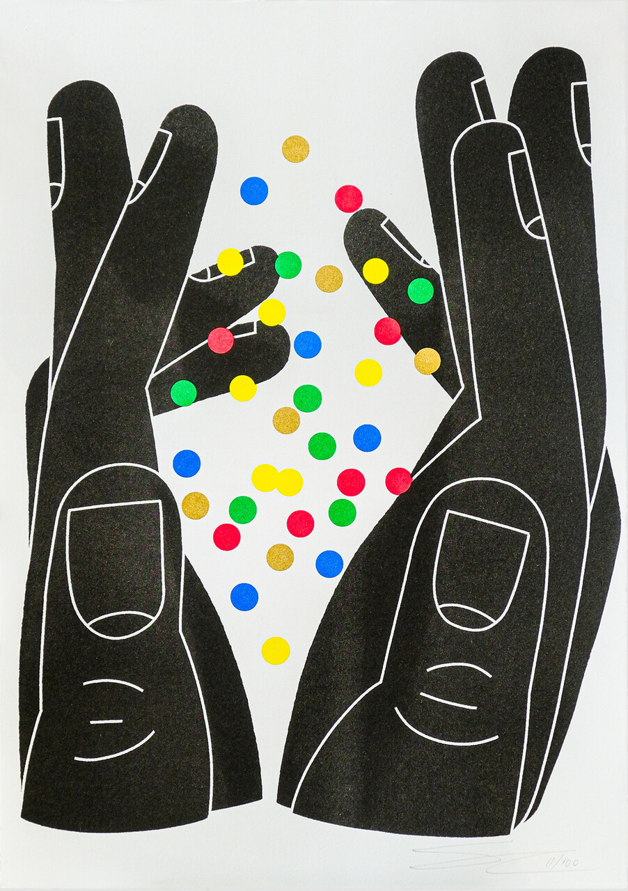 Where All Ideas Belong (Risograph) - custom framed artwork