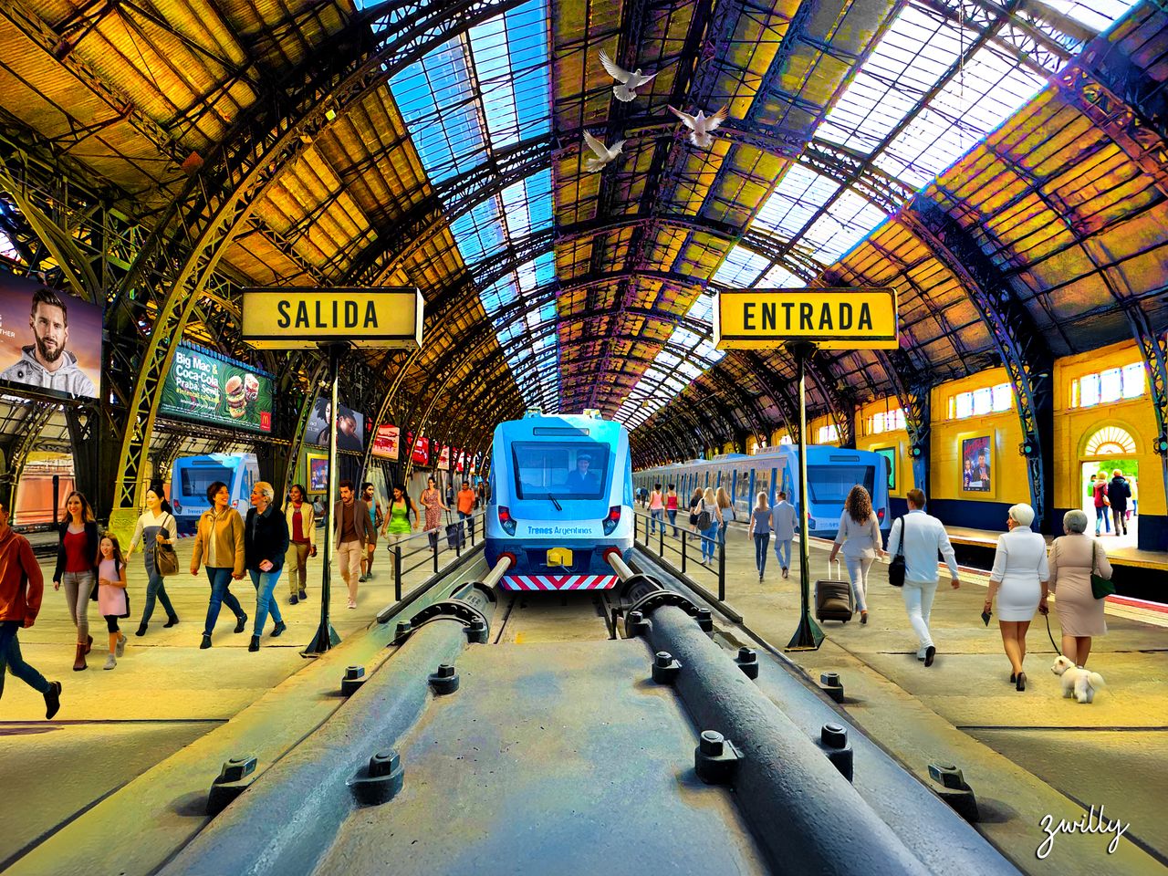 Retiro Station - custom framed artwork