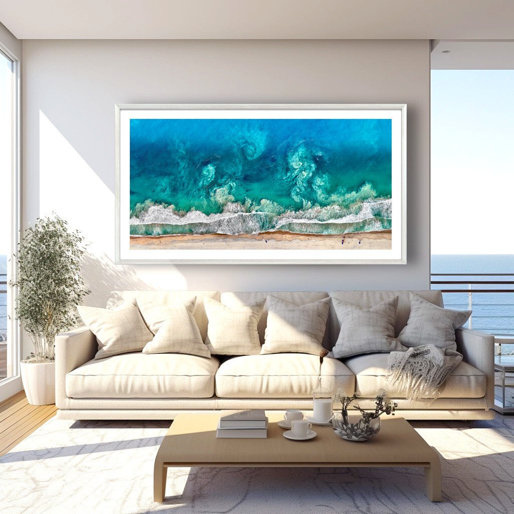 Custom framed aerial images from Overview