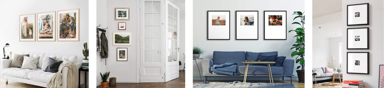 Framed gallery wall layouts from Level Frames - The Large Portrait Trio