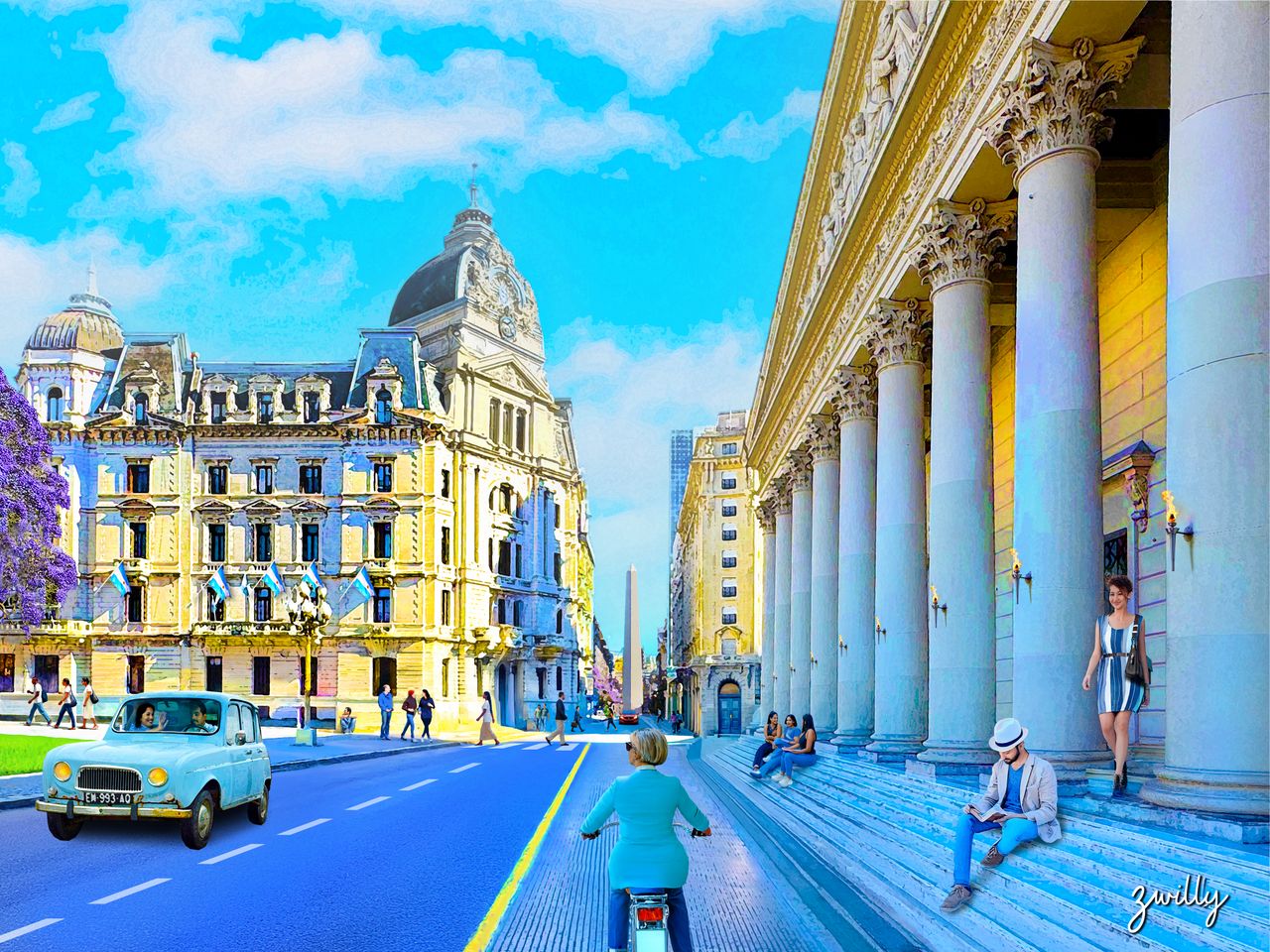 Plaza de Mayo - custom framed artwork