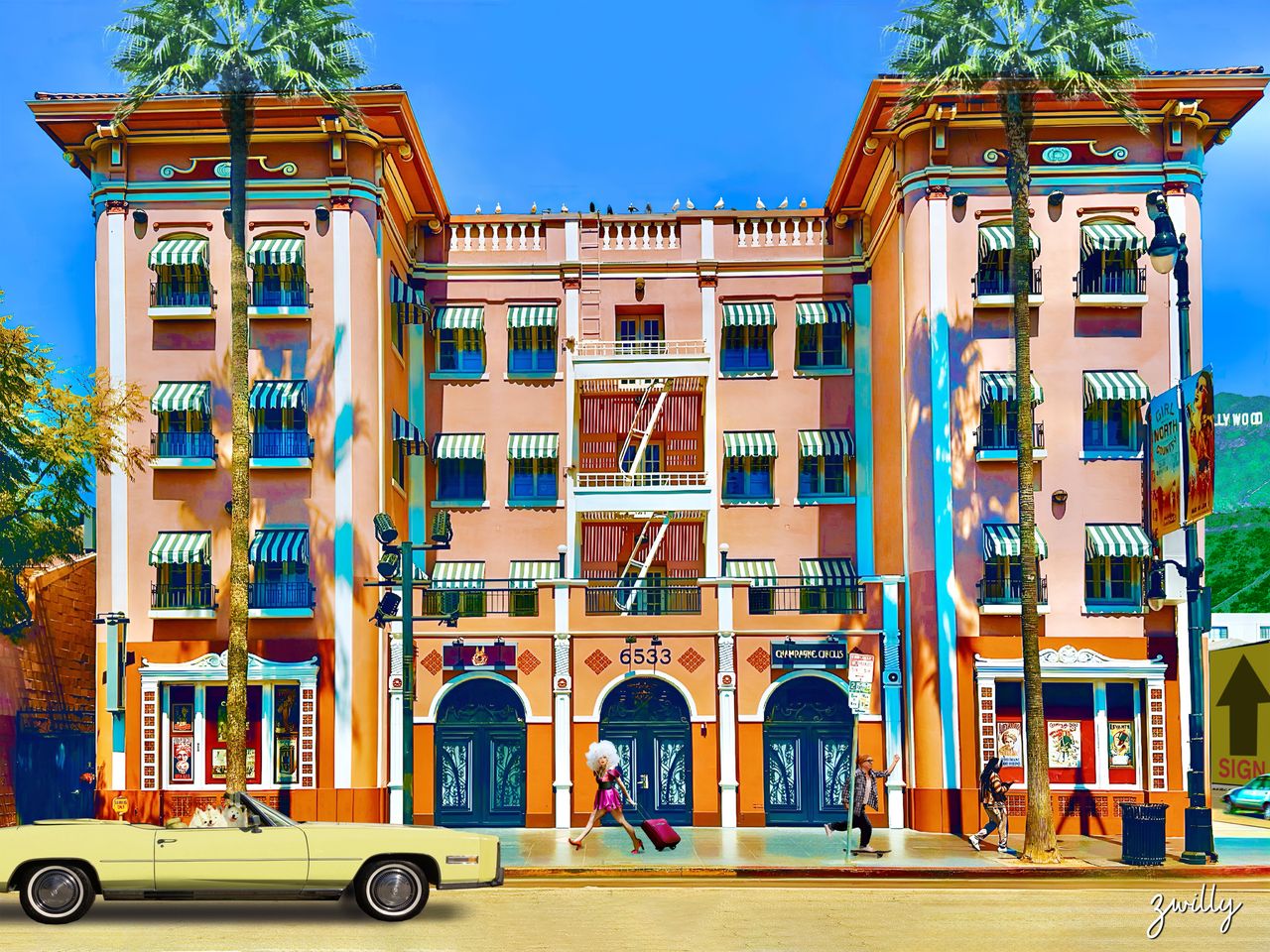 Champagne Circus - custom framed artwork