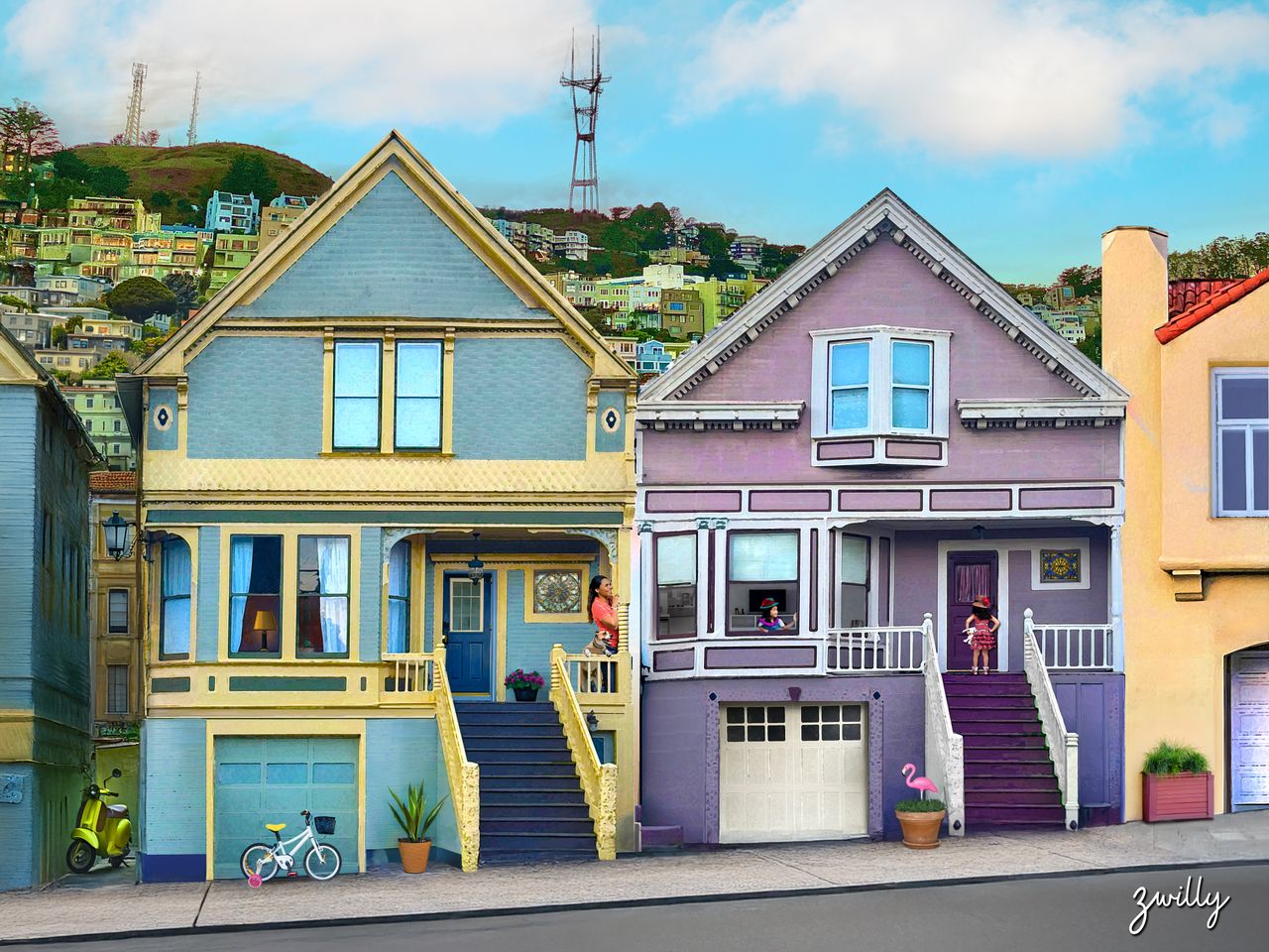 The Playdate - custom framed artwork